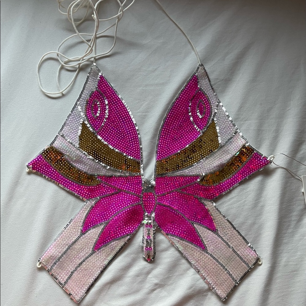 generation outcast clothing butterfly sequin top